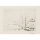 EDVARD MUNCH (NORWEGIAN 1863-1944) NORWEGISCHE LANDSCHAFT Signed in pencil to margin, partial