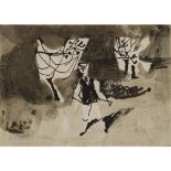 [§] KEITH VAUGHAN (BRITISH 1912-1977) FIGURE IN ORCHARD, 1943 Studio stamp (lower right), ink and