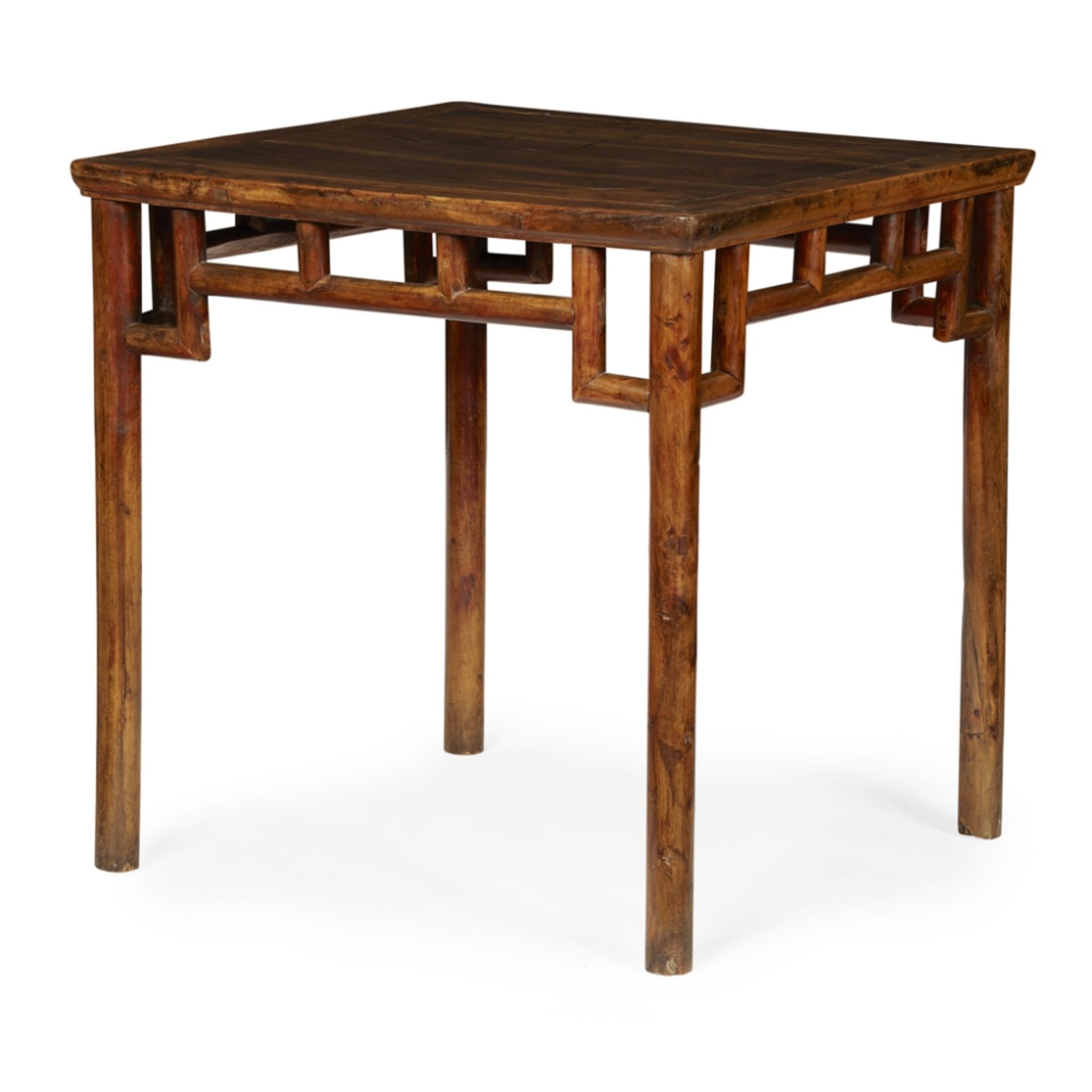 CHINESE YUMU (ELM) 'EIGHT IMMORTALS' TABLE 19TH CENTURY, QING DYNASTY the square top above a