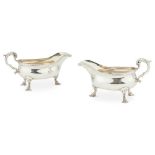 A pair of George III Scottish sauceboatsKer & Dempster, Edinburgh 1765, of traditional form, gadroon