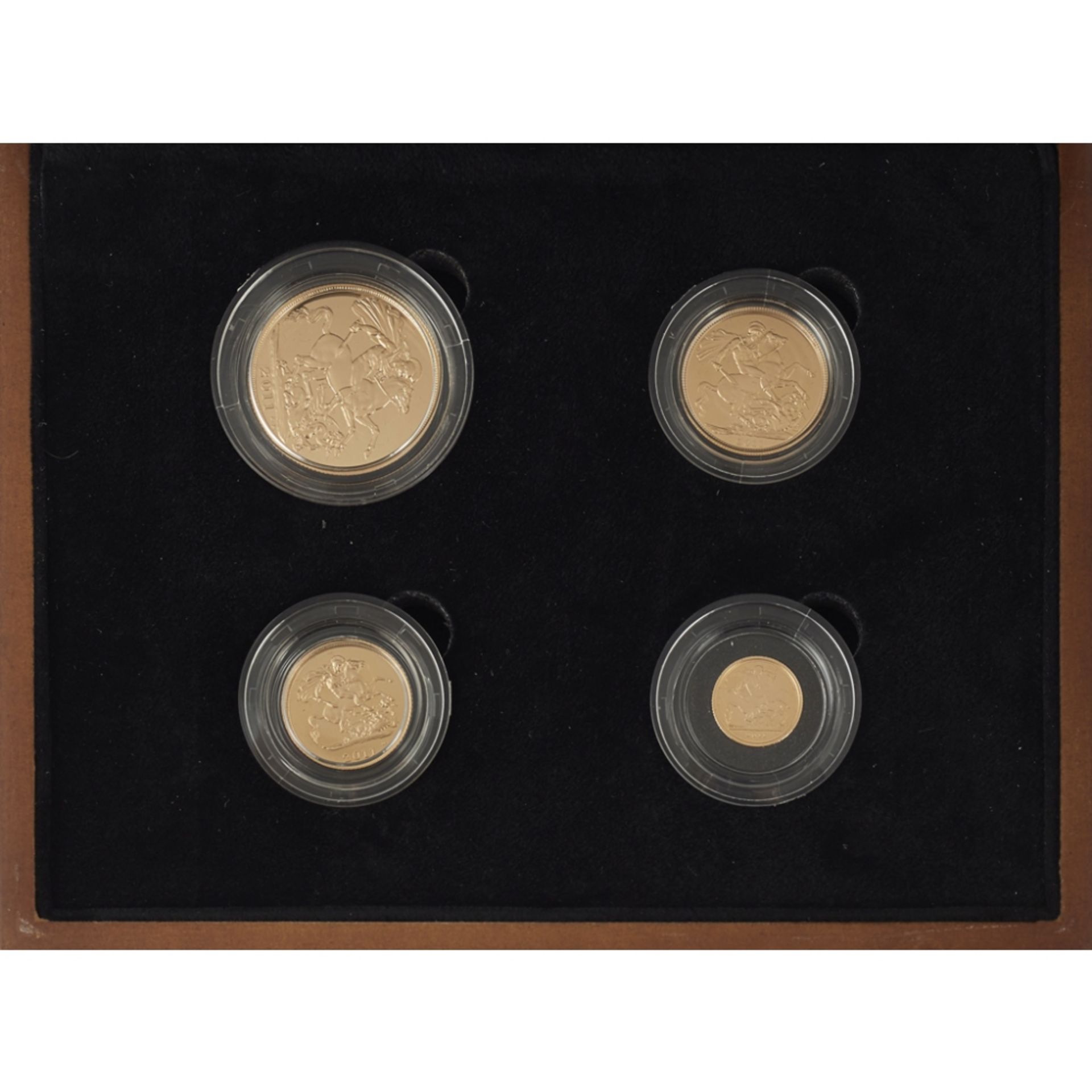 GB -A 2011 proof gold sovereign setcased and with booklet, comprising; double sovereign,