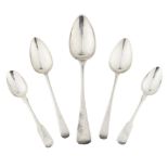 A group of Scottish provincial flatwareARBROATH - a pair of teaspoons, Andrew Davidson, four