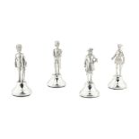 A group of four silver military figuresGarrard & Co. London various dates, modern, depicting