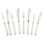 A Victorian set of fruit knives and forksFrancis Higgins, London 1880, comprising eighteen forks and