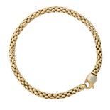 An modern bracelet, Fopecomposed of a single strand of cage links, to a lobster-type clasp,