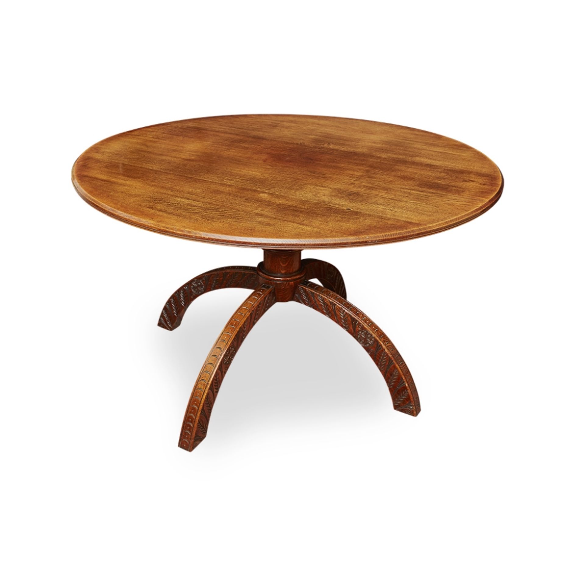 MANNER OF THOMAS JECKYLL VICTORIAN GOTHIC REVIVAL OAK CENTRE TABLE, CIRCA 1870 the moulded - Image 2 of 4