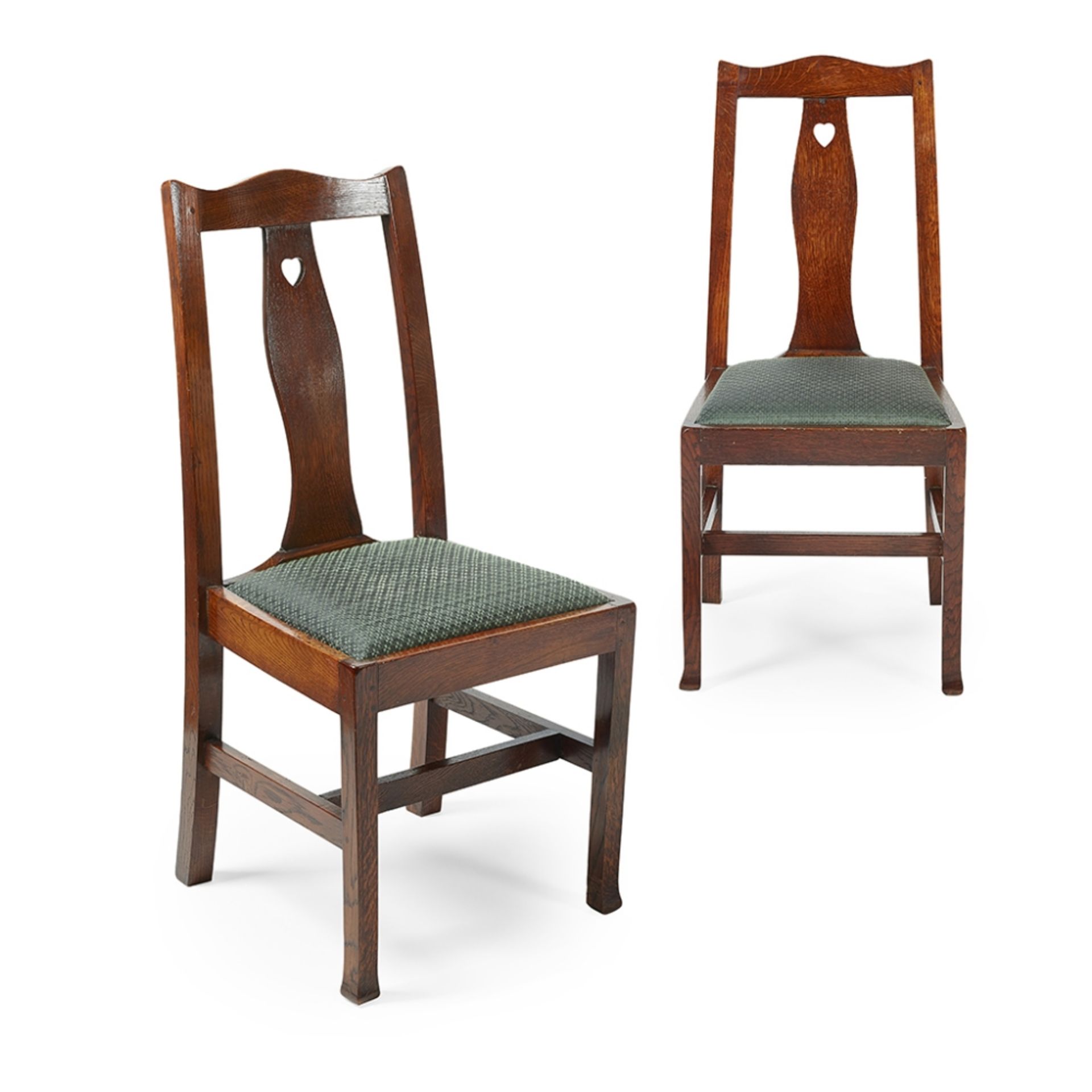 CHARLES ROBERT ASHBEE (1863-1942) PAIR OF ARTS & CRAFTS OAK SIDE CHAIRS, CIRCA 1900 each with