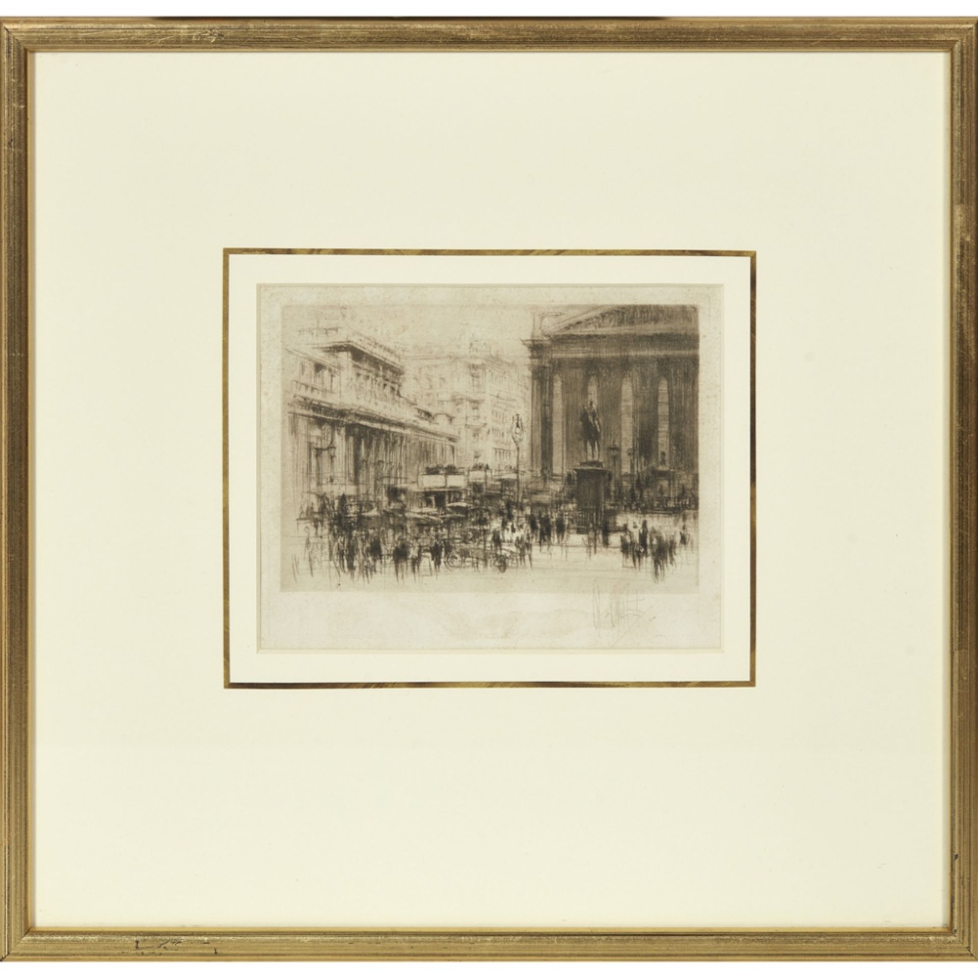 WILLIAM WALCOTT (BRITISH 1874-1943) THE BANK OF ENGLAND Etching, signed 11.5cm x 15cm (4.5in x