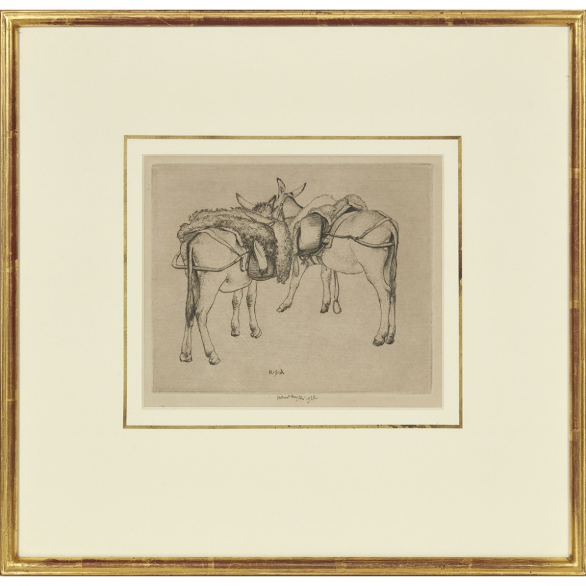 [§] ROBERT SARGENT AUSTIN R.A. (BRITISH 1895-1973) TETHERING A GOAT Etching, 8th trial state, signed - Image 2 of 4