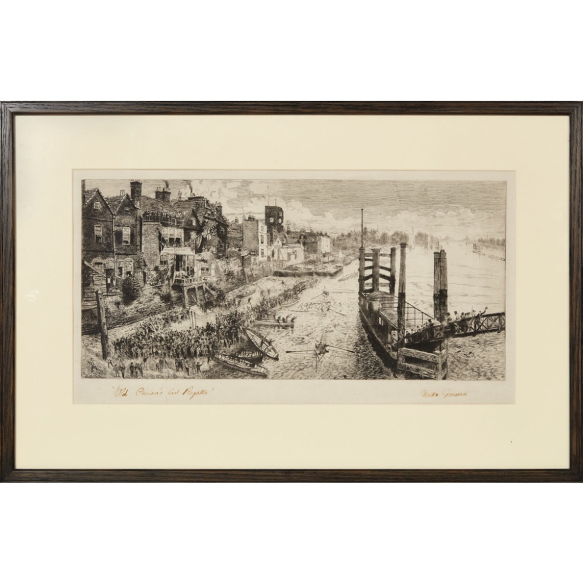 WALTER GREAVES (BRITISH 1846-1930) OLD CHELSEA’S LAST REGATTA, CIRCA 1871 Etching, signed and