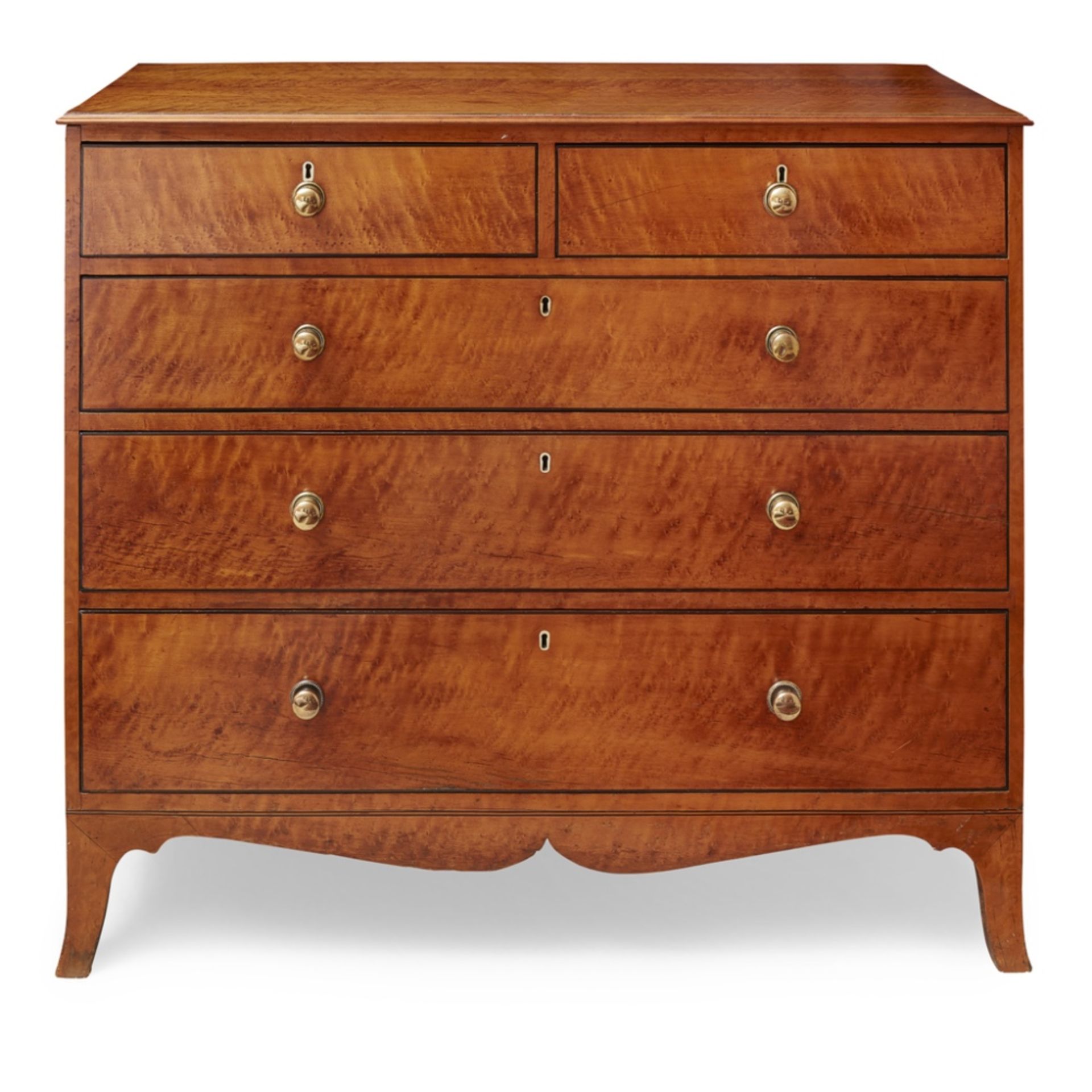 REGENCY BIRDSEYE MAPLE CHEST OF DRAWERS EARLY 19TH CENTURY