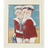 [§] CATRIONA MILLAR (SCOTTISH CONTEMPORARY) SAILORS' SUITS Signed with initials, oil on canvas 72.