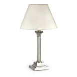 SILVERED BRASS CORINTHIAN COLUMN TABLE LAMP 19TH CENTURY typically cast and raised on a stepped