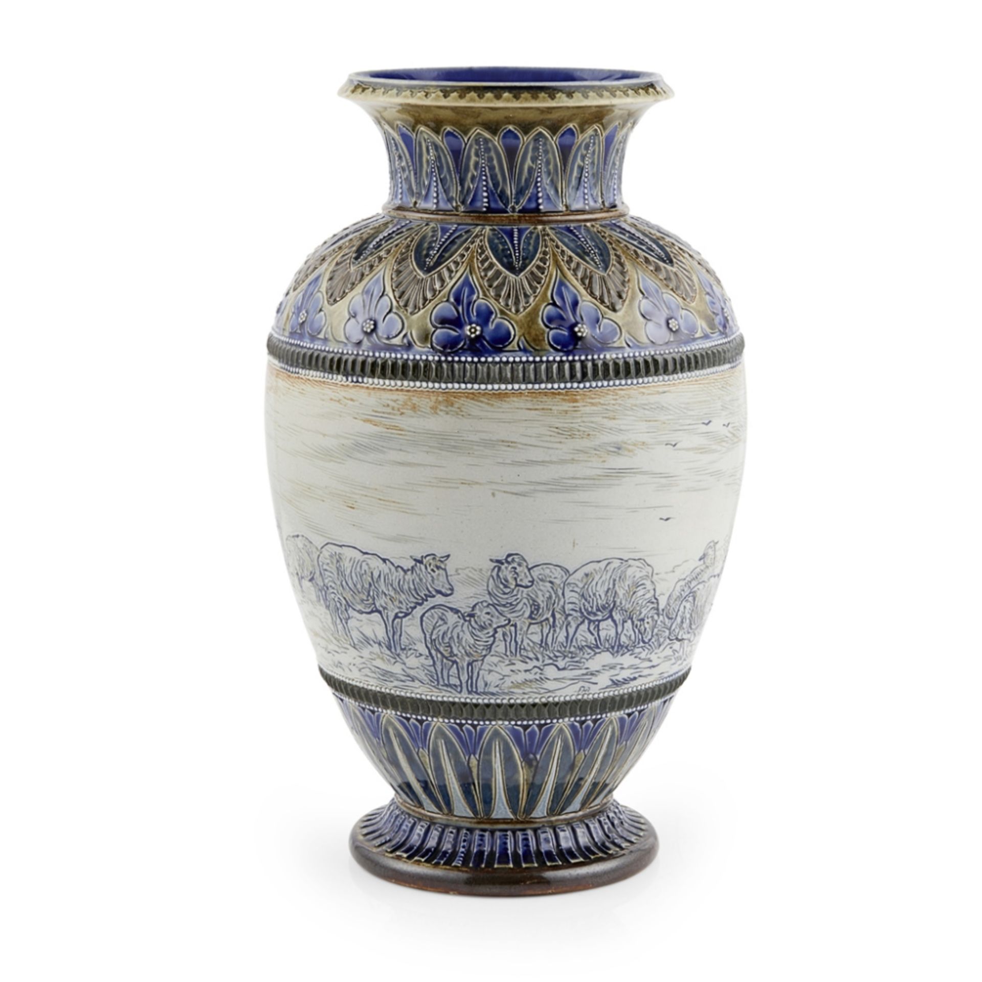 HANNAH BARLOW (1851-1916) FOR DOULTON & CO., LAMBETH STONEWARE VASE, DATED 1879 incised with a