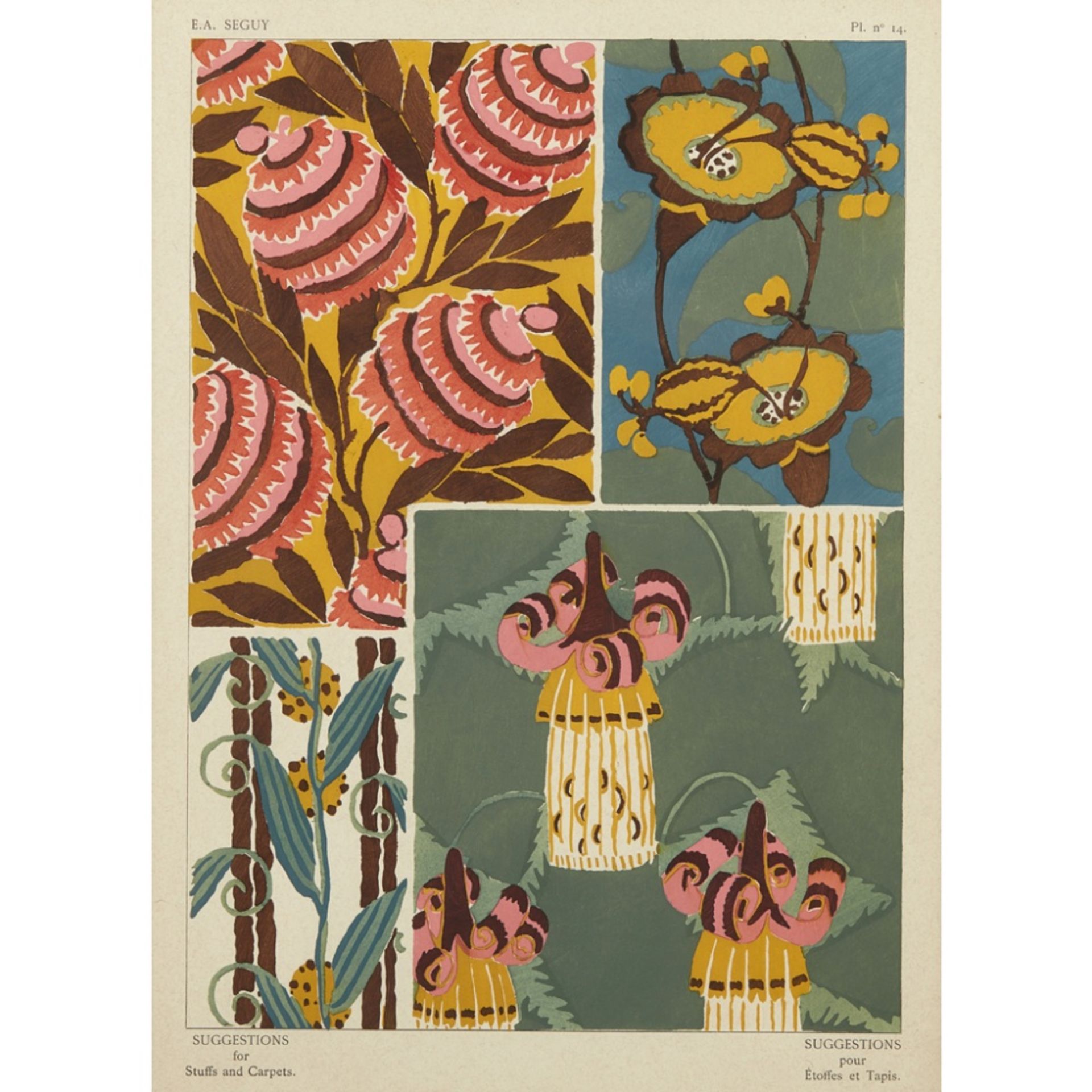 EUGÈNE ALAIN SÉGUY (1889-1985) 'SUGGESTIONS FOR STUFFS AND CARPETS', TWELVE ART DECO FRAMED - Image 18 of 24