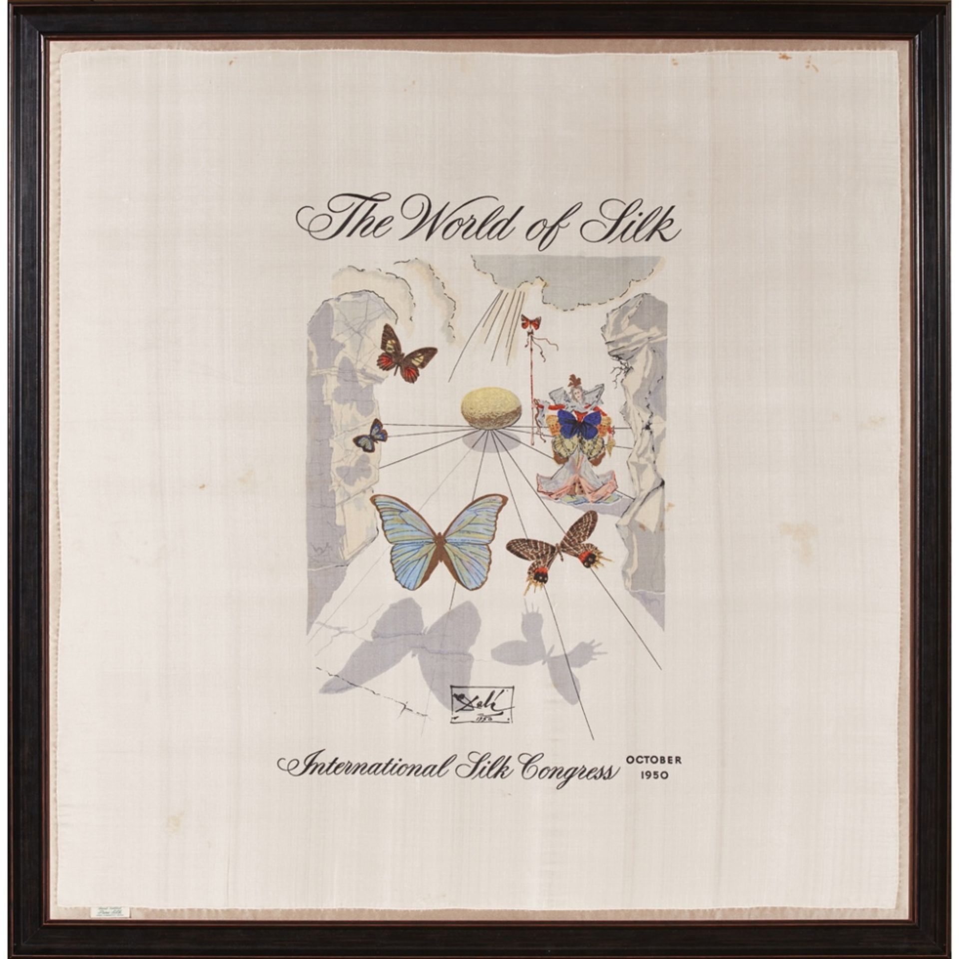 SALVADOR DALI (1904-1989) FOR THE INTERNATIONAL SILK CONGRESS 'THE WORLD OF SILK' SCARF, DATED