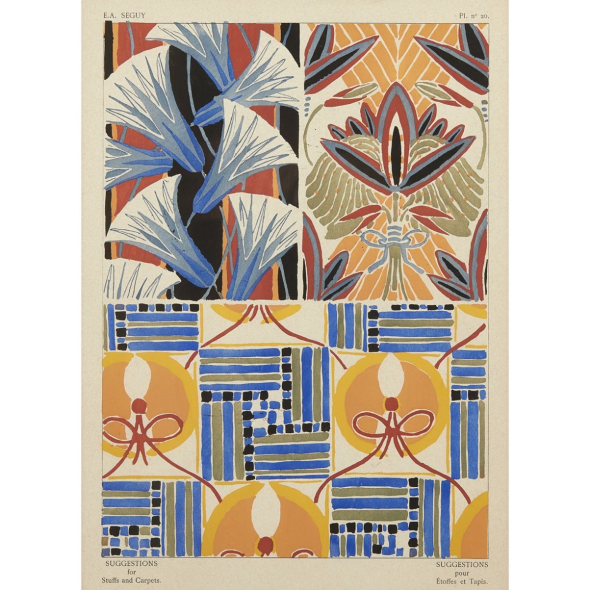 EUGÈNE ALAIN SÉGUY (1889-1985) 'SUGGESTIONS FOR STUFFS AND CARPETS', TWELVE ART DECO FRAMED - Image 15 of 24