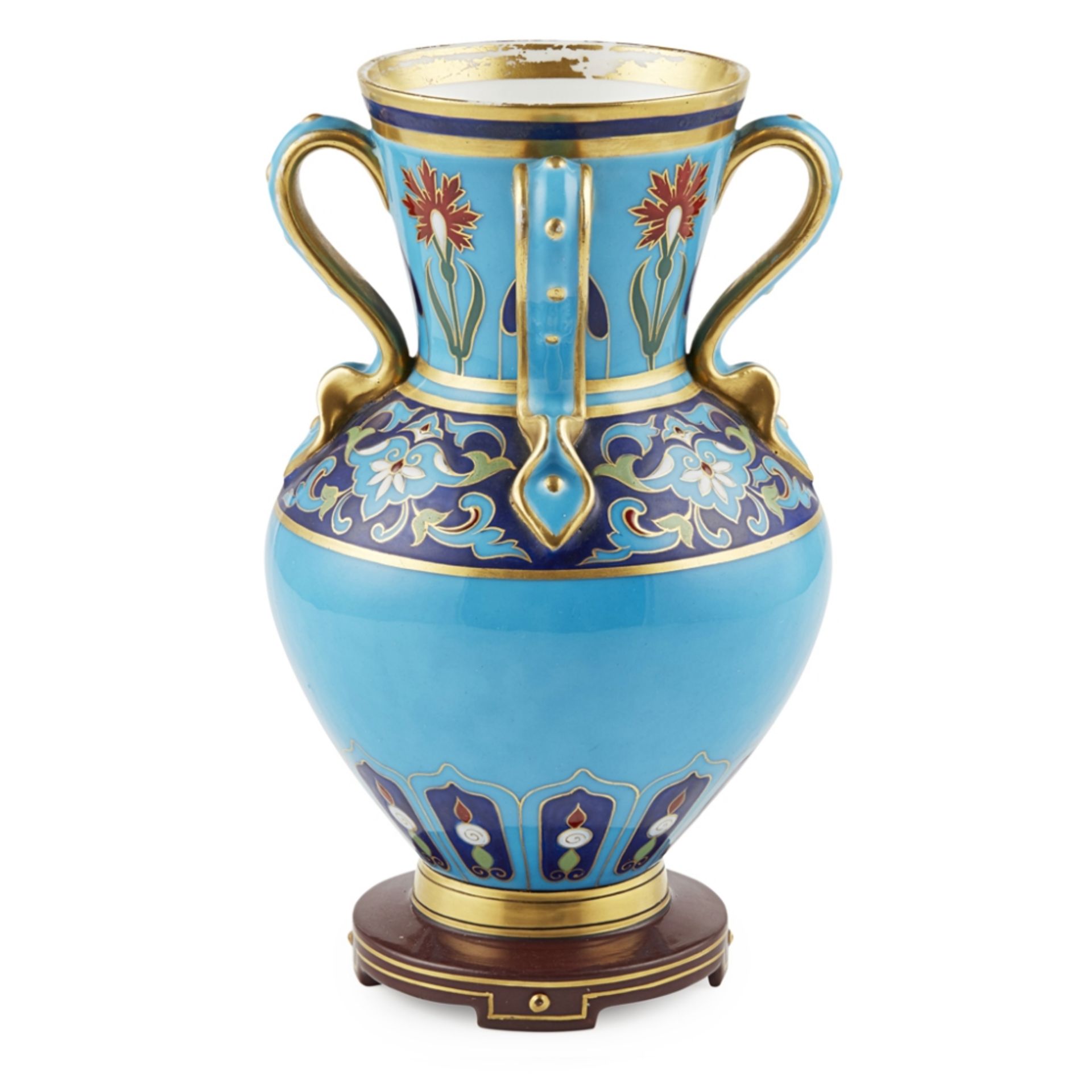 ATTRIBUTED TO CHRISTOPHER DRESSER FOR MINTON & CO. 'CLOISONNÉ' PORCELAIN VASE, CIRCA 1870 with