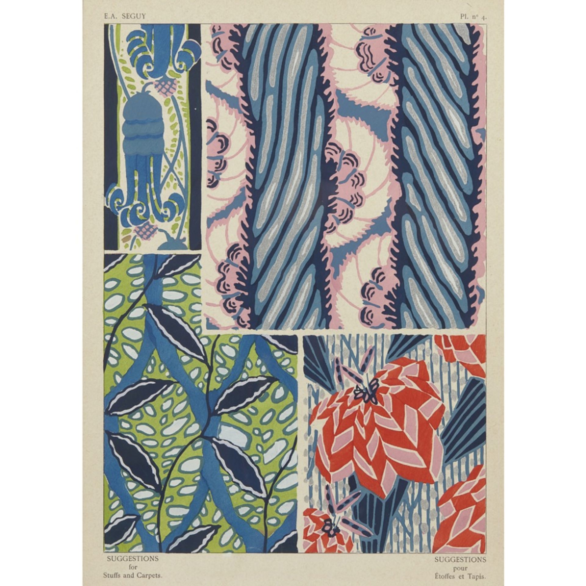 EUGÈNE ALAIN SÉGUY (1889-1985) 'SUGGESTIONS FOR STUFFS AND CARPETS', TWELVE ART DECO FRAMED - Image 14 of 24