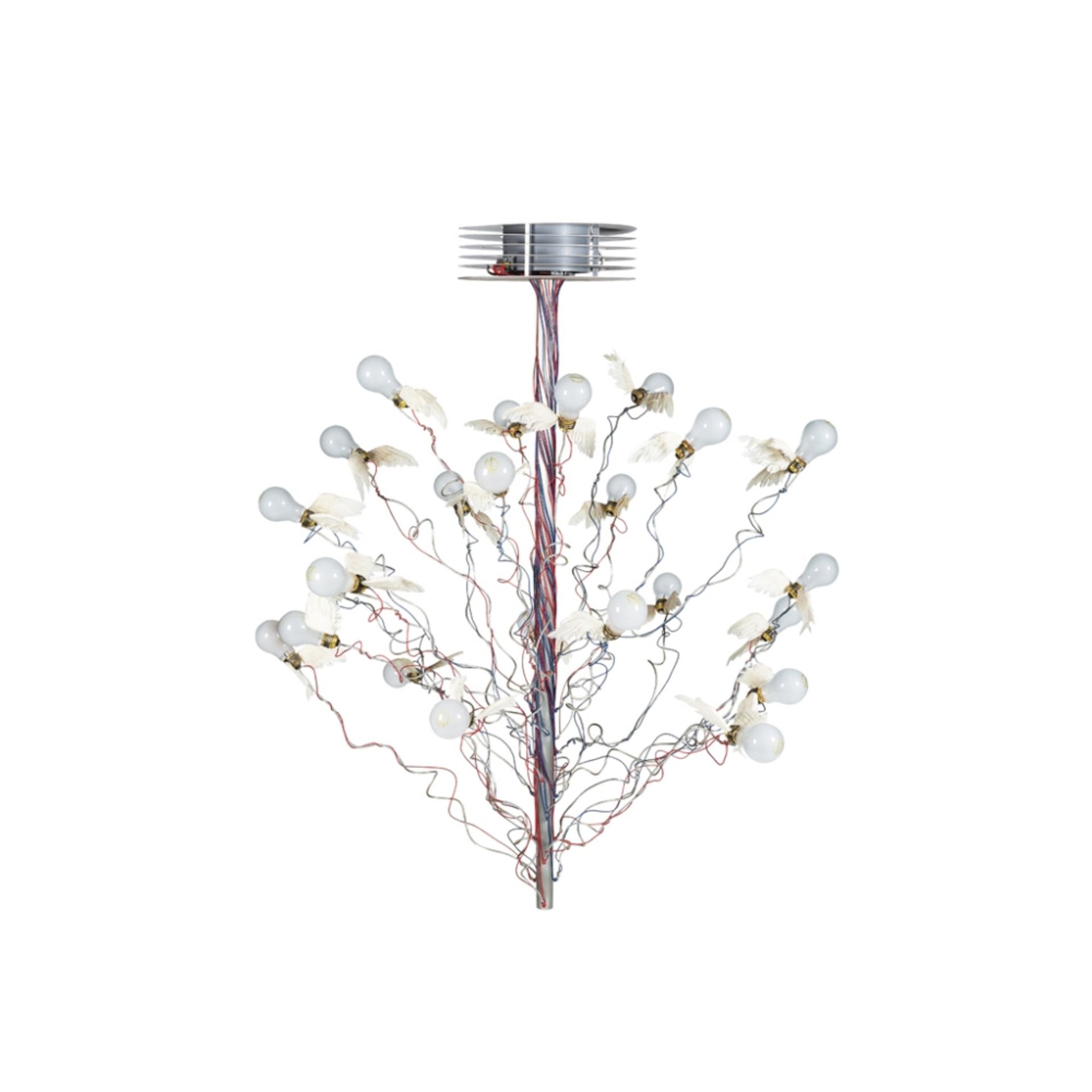 INGO MAURER (B. 1932) FOR INGO MAURER GMBH 'BIRDS BIRDS BIRDS' CHANDELIER, DESIGNED 1992 metal, 24