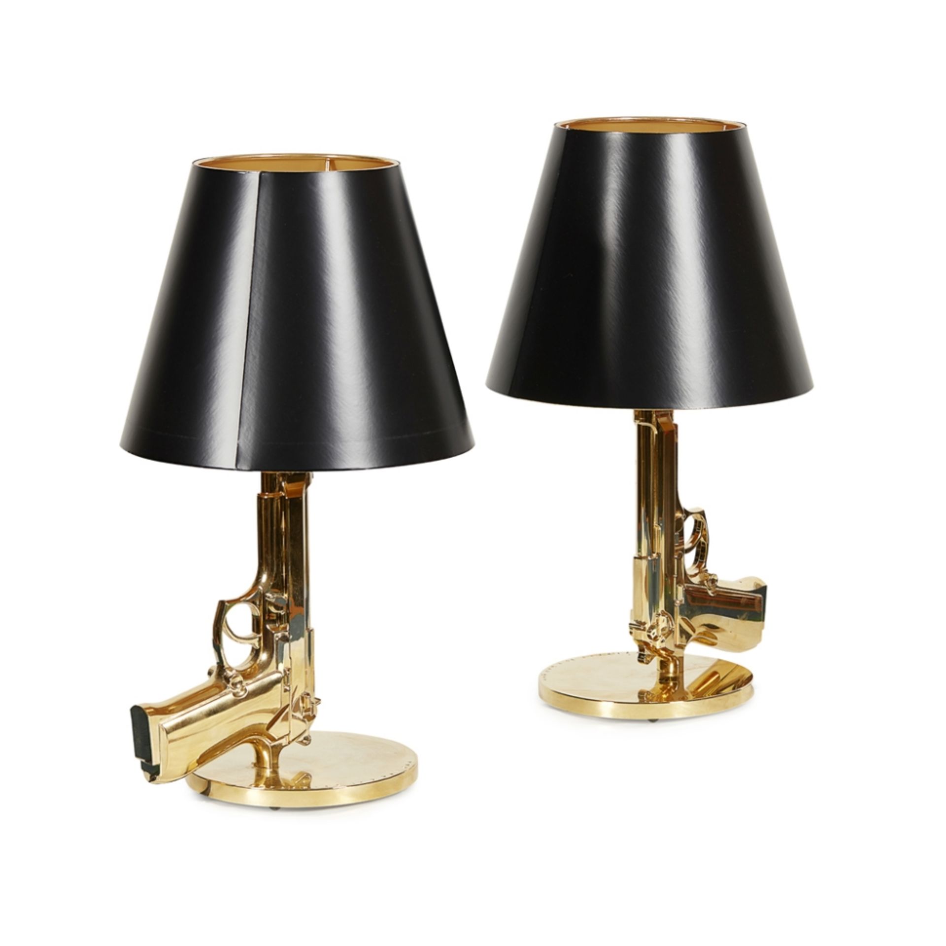 PHILIPPE STARCK (B. 1949) FOR FLOS, ITALY PAIR OF 'GUNS' BEDSIDE LAMPS, DESIGNED 2005 die-cast