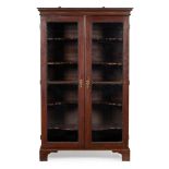 LATE GEORGE II MAHOGANY CHINA DISPLAY CABINETMID 18TH CENTURY the egg and dart moulded cornice above