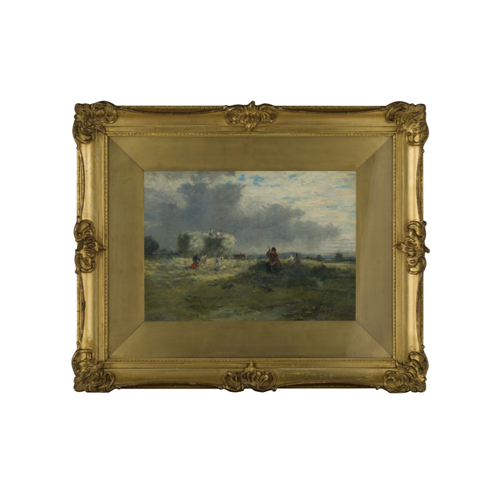 SAM BOUGH R.S.A. (SCOTTISH 1822-1878)HARVEST-TIME Signed and dated 1868, oil on canvas25.5cm x 35. - Image 2 of 2