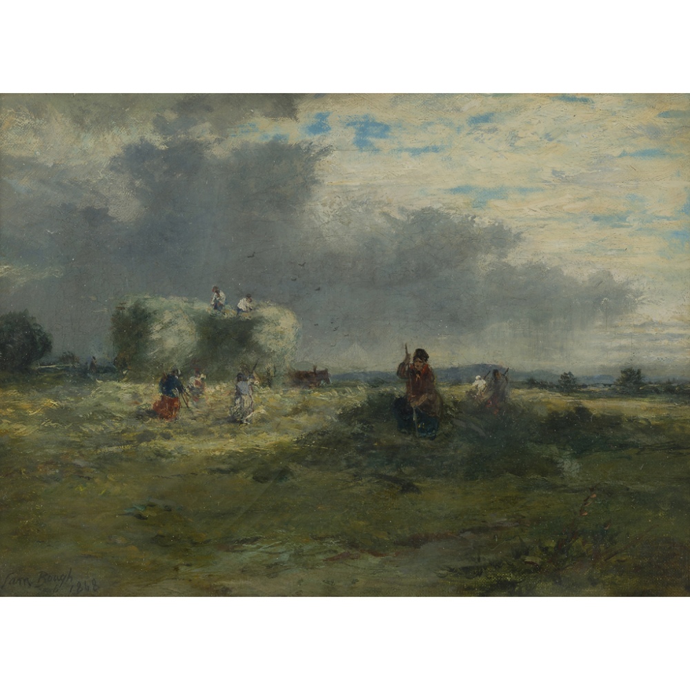 SAM BOUGH R.S.A. (SCOTTISH 1822-1878)HARVEST-TIME Signed and dated 1868, oil on canvas25.5cm x 35.