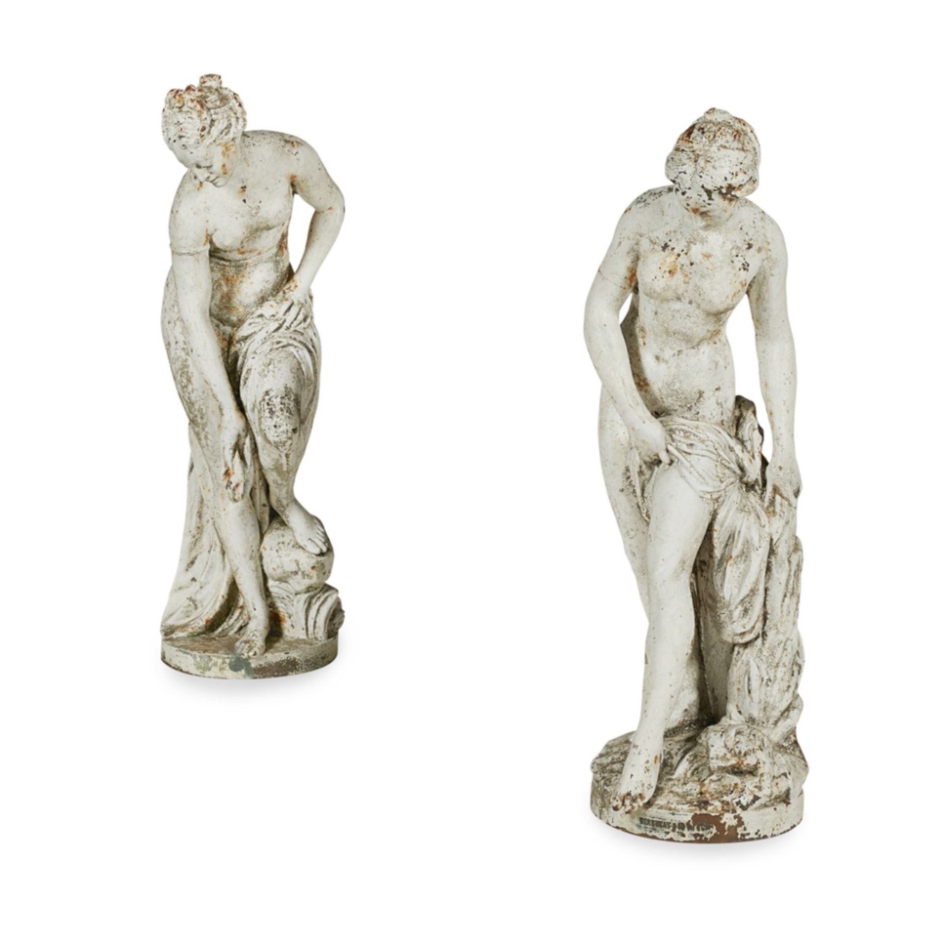 TWO FRENCH PAINTED CAST IRON FIGURES OF VENUS, BY ANDRE BARBEZAT, VAL D'OSNE19TH CENTURY the first - Image 2 of 2