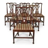 MATCHED SET OF SIX GEORGE III MAHOGANY DINING CHAIRS19TH CENTURY comprising an armchair, four side