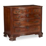 EARLY GEORGE III MAHOGANY SERPENTINE CHEST OF DRAWERSMID 18TH CENTURY of small size, the