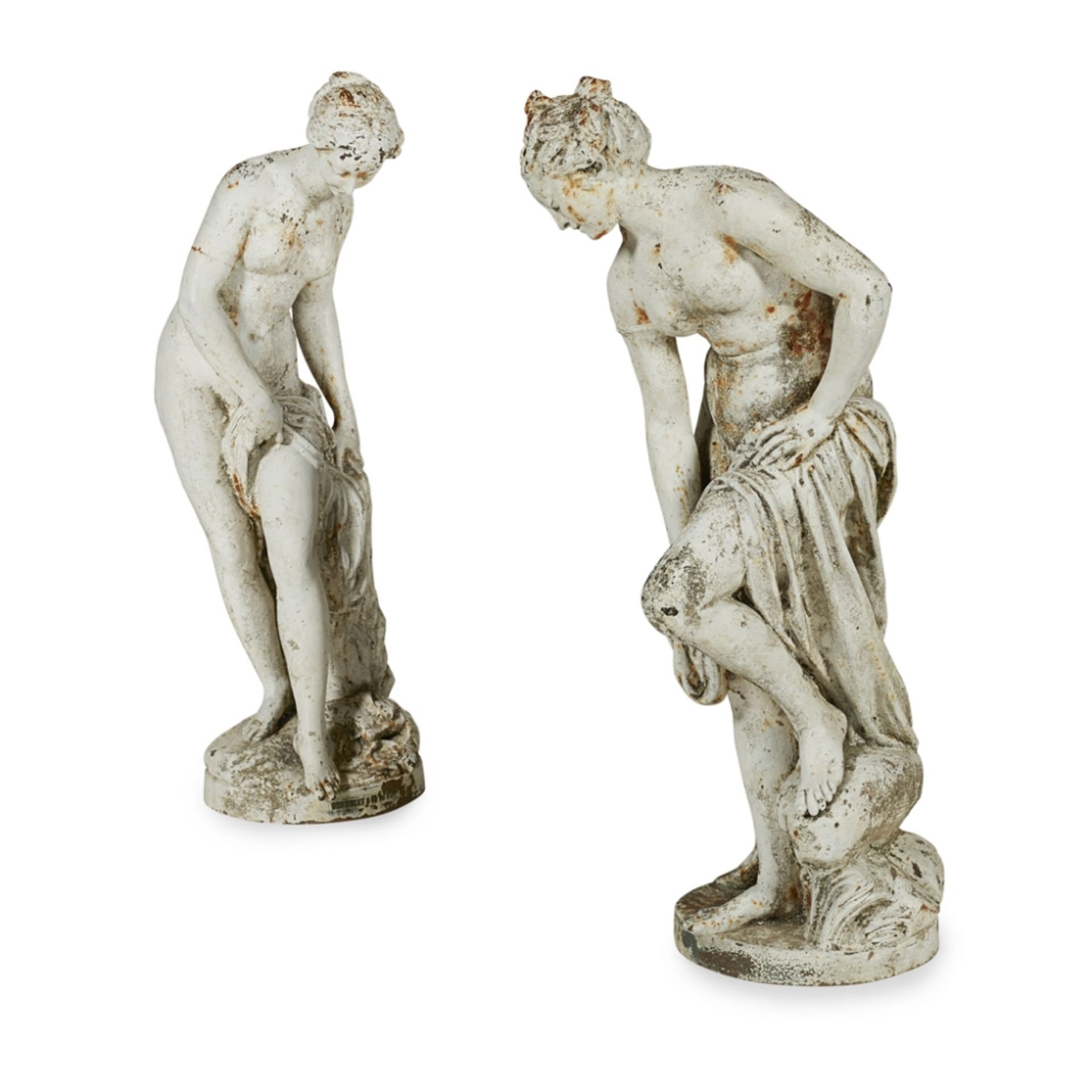 TWO FRENCH PAINTED CAST IRON FIGURES OF VENUS, BY ANDRE BARBEZAT, VAL D'OSNE19TH CENTURY the first