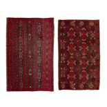 TWO ERSARI JUVALSTURKMENISTAN, LATE 19TH CENTURY each with red field, one with ikat style pattern,