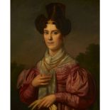 18TH CENTURY FRENCH SCHOOLPORTRAIT OF A LADY IN PINK Oil on canvas70cm x 57cm (27.5in x 22.5in)