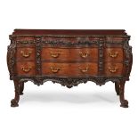 LATE GEORGE II STYLE MAHOGANY SERPENTINE COMMODE AFTER A DESIGN BY THOMAS CHIPPENDALEMID 19TH