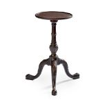 GEORGE III MAHOGANY WINE TABLEMID 18TH CENTURY the circular dished top with a moulded edge above a