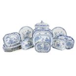 COLLECTION OF CHINESE EXPORT BLUE AND WHITE DINNER WARES19TH CENTURY variously decorated with