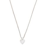 A diamond set heart shaped pendantcollet set with a heart shaped diamond, with accompanying report