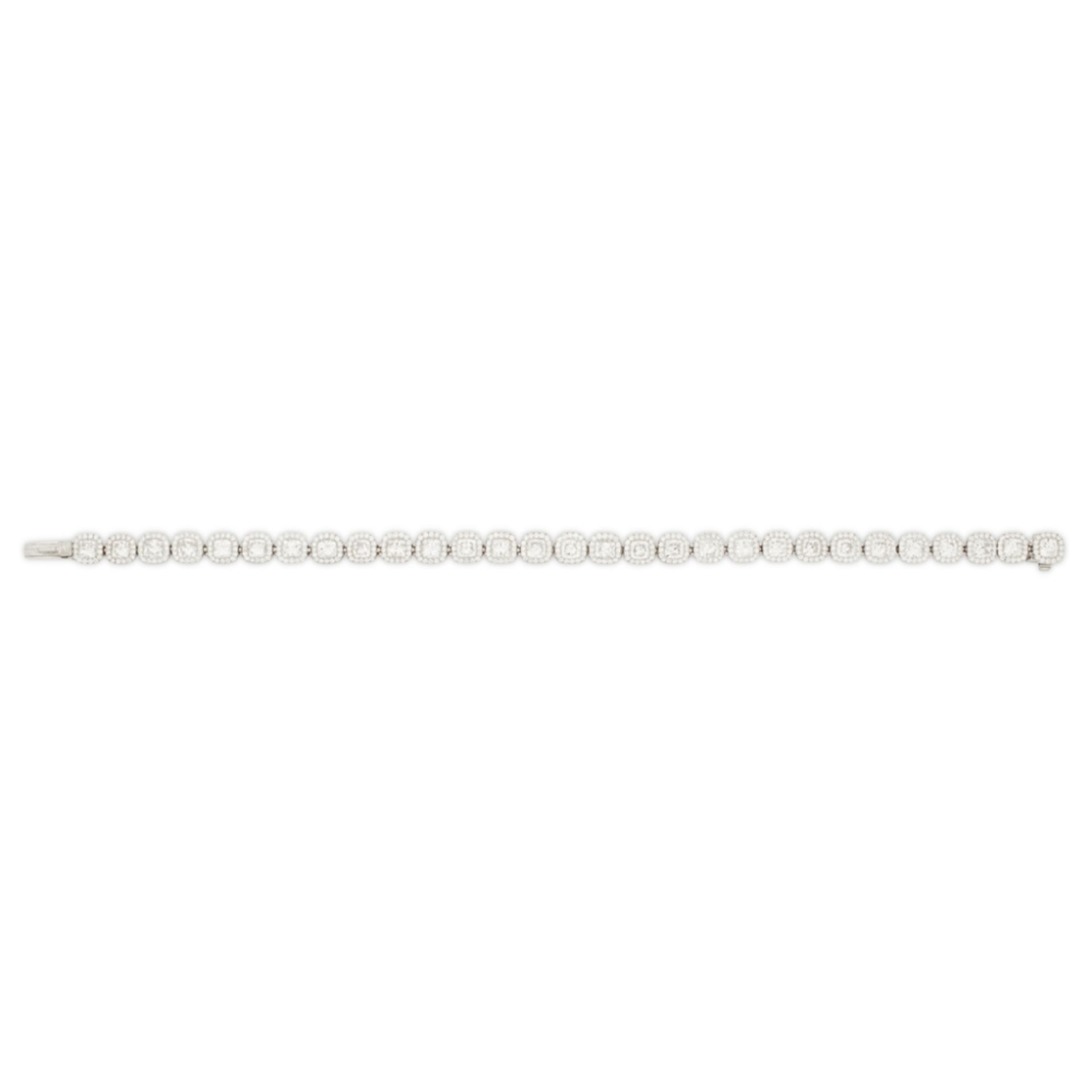 A diamond set line bracelet, De Beersfrom the Aura collection, composed of twenty-seven diamond - Image 2 of 2