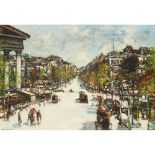 JAMES KAY R.S.A., R.S.W. (SCOTTISH 1858-1942)THE MADELEINE AND RUE ROYALE, PARIS Signed, oil on