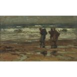 [§] JOHN MACLAUCHLAN MILNE R.S.A. (SCOTTISH 1886-1957)COCKLE GATHERERS Signed, oil on canvas31cm x