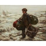 ARTHUR MACDONALD (SCOTTISH FL. 1895-1940)FISHERBOY CARRYING NETS Signed, oil on canvas70cm x 90cm (