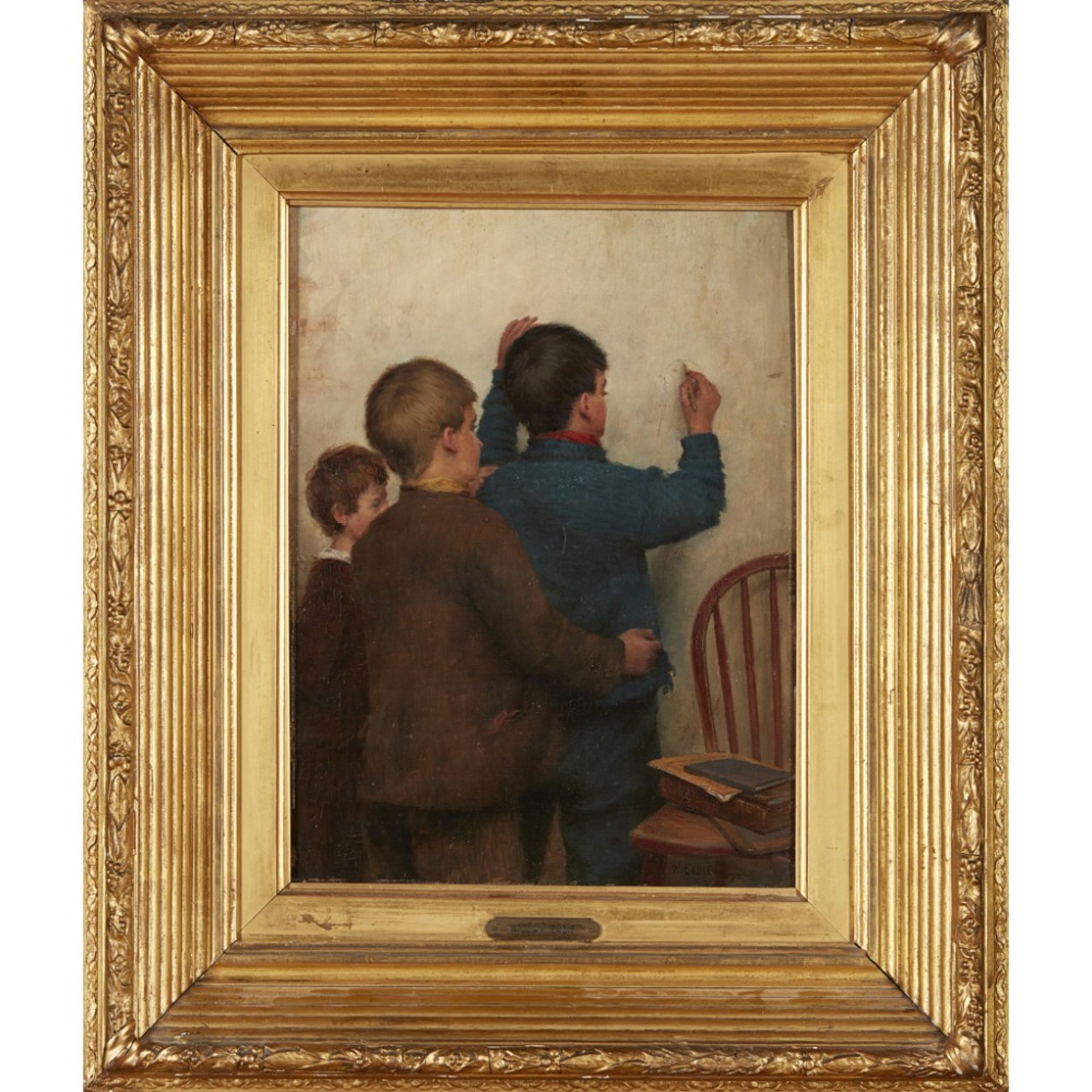 WILLIAM EADIE (SCOTTISH FL.1868-1893)TEACHER'S PORTRAIT Signed and dated 1892, oil on panel36cm x - Image 2 of 2