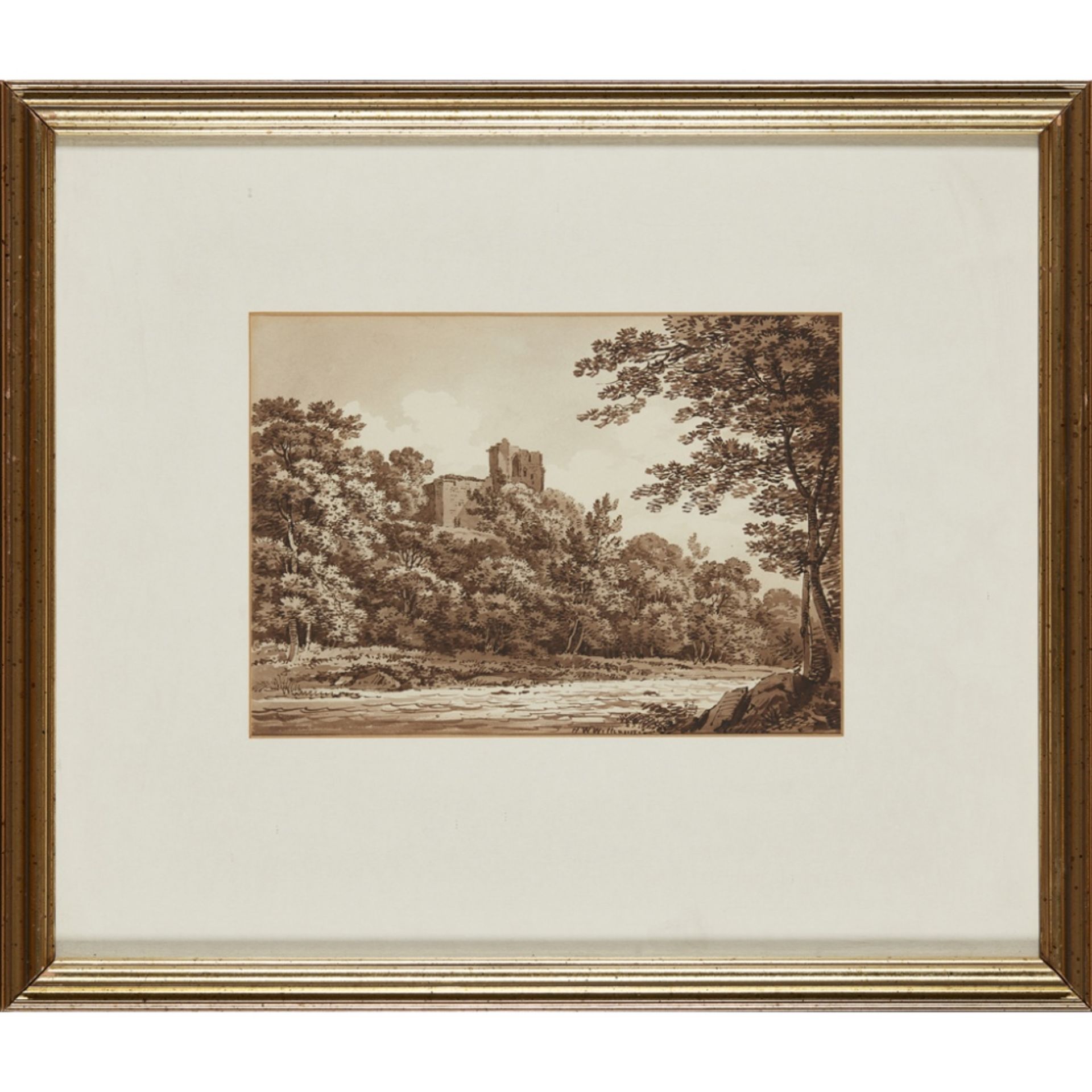 HUGH (GRECIAN) WILLIAM WILLIAMS (SCOTTISH 1773-1829)BOTHWELL CASTLE Signed and dated 1796, pen and - Image 4 of 4