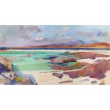 [§] JOHN CUNNINGHAM R.G.I. (SCOTTISH 1927-1998) SANNA BAY, ARDNAMURCHAN Signed, signed and titled