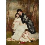 JAMES ARCHER R.S.A. (SCOTTISH 1823-1904)A FAMILY PORTRAIT OF MOTHER AND TWO DAUGHTERS Signed with