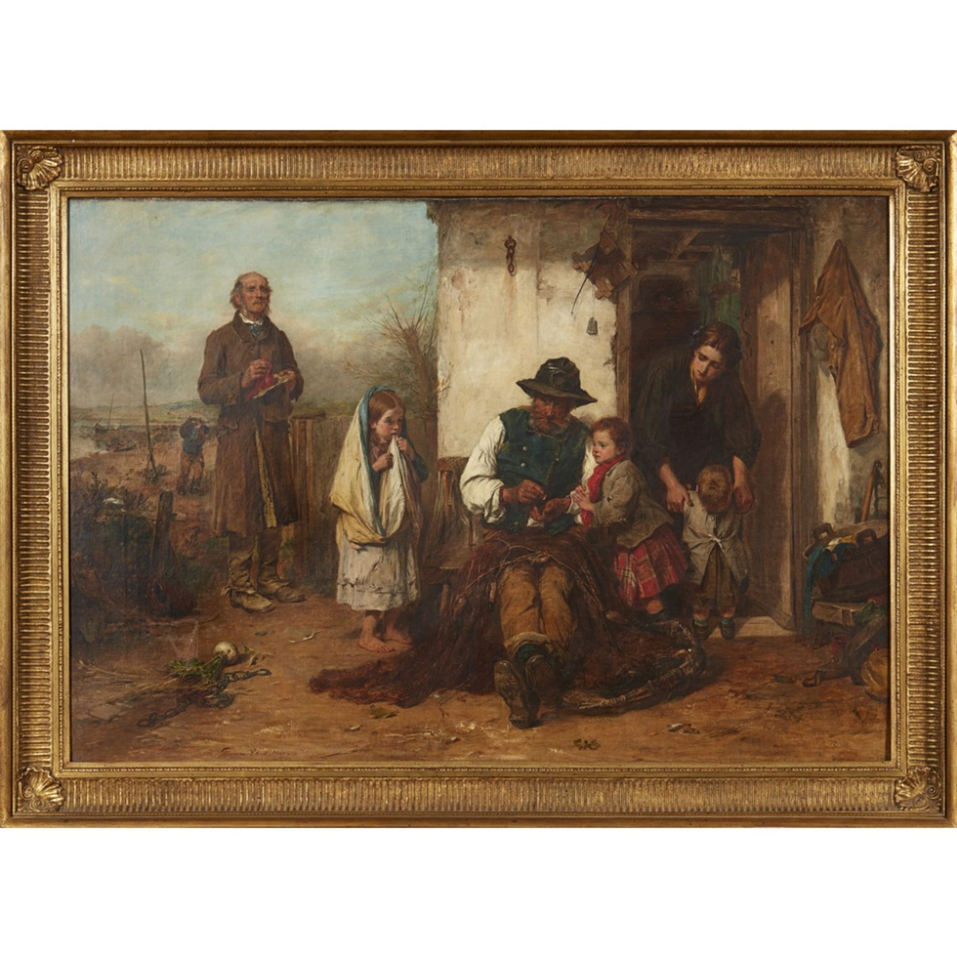 THOMAS FAED R.A., H.R.S.A. (SCOTTISH 1826-1900)THE POOR, THE POOR MAN'S FRIEND Signed and dated - Image 2 of 2