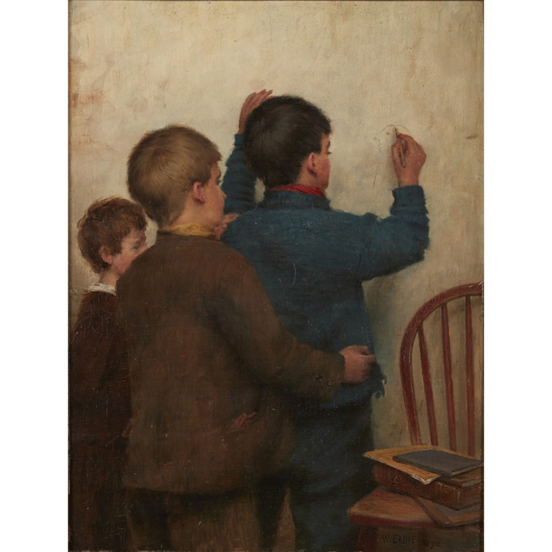 WILLIAM EADIE (SCOTTISH FL.1868-1893)TEACHER'S PORTRAIT Signed and dated 1892, oil on panel36cm x