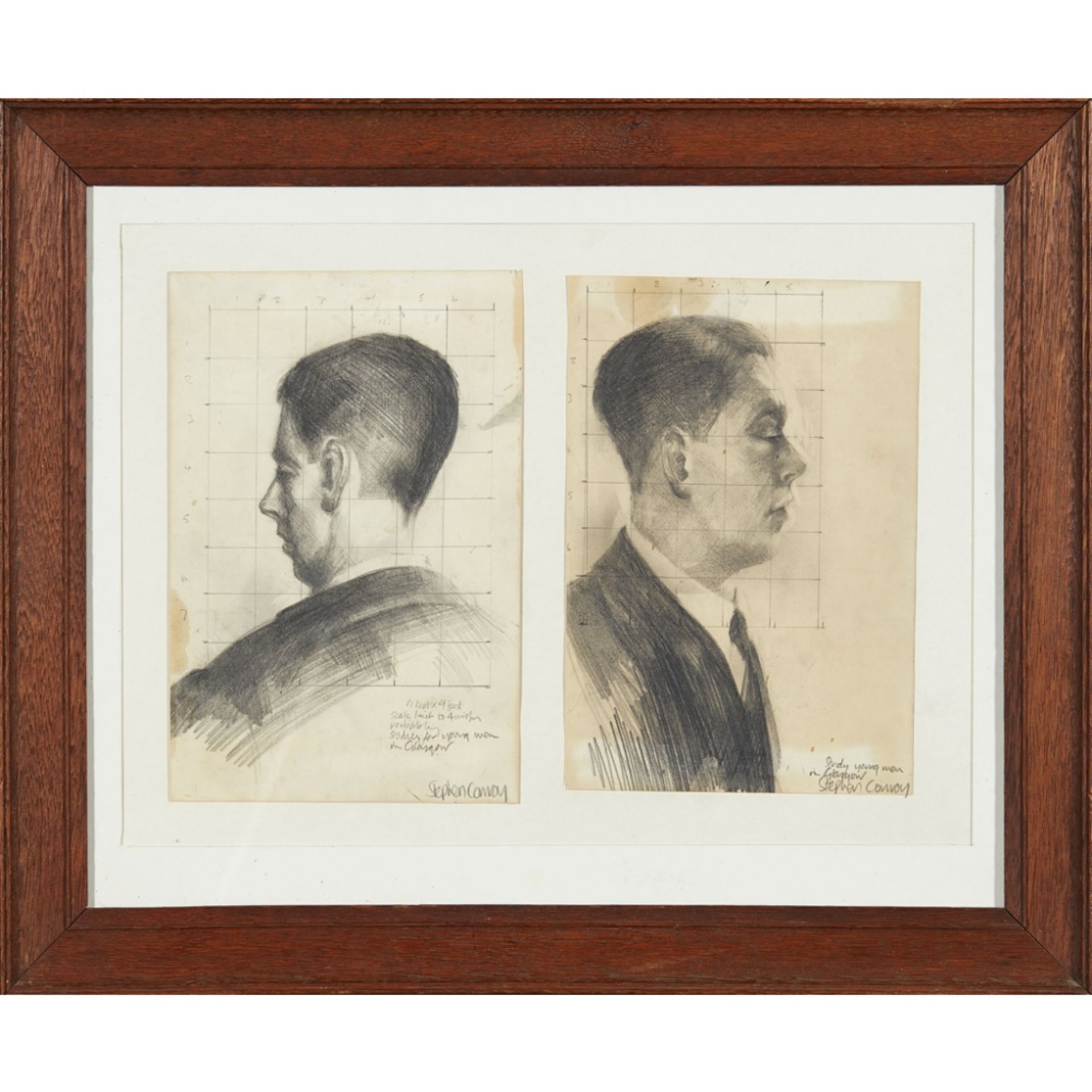 [§] STEPHEN CONROY (SCOTTISH B.1964)STUDY FOR A YOUNG MAN IN GLASGOW Signed and inscribed, pencil, - Image 2 of 2