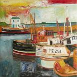 [§] JOHN BELLANY C.B.E., R.A., H.R.S.A. (SCOTTISH 1942-2013)PZ251, NEWLYN Signed, oil on canvas122cm